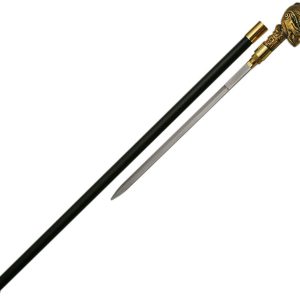 Skull Sword Cane Brass