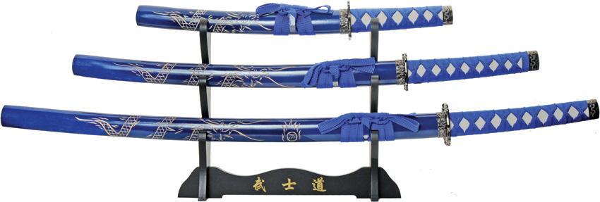 3pc Dragon Sword Set Blue
