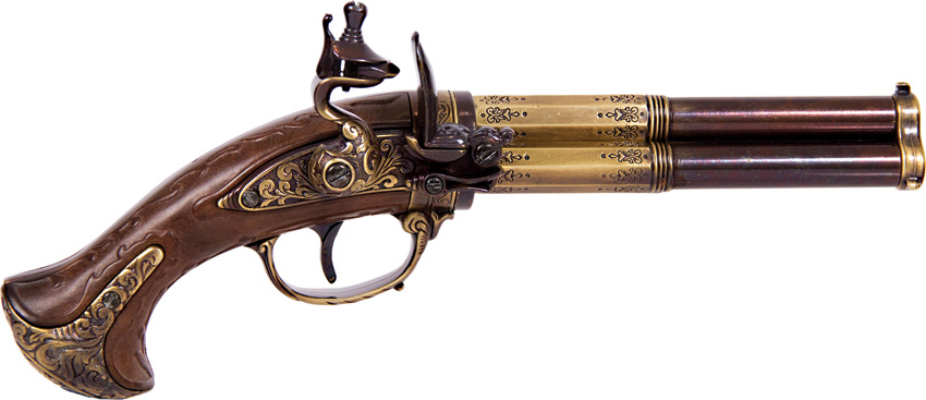 French 3 Barrel Flintlock