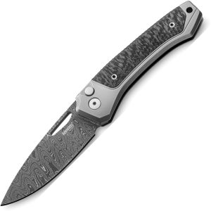Twain Button Lock Damascus