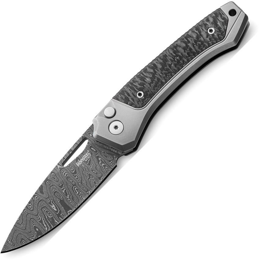 Twain Button Lock Damascus