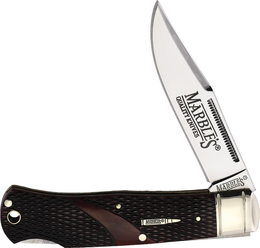 Lockback Brown Checkered Bone