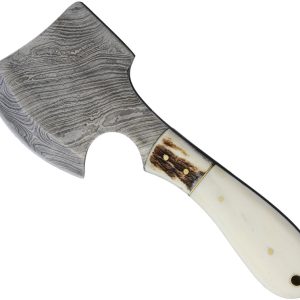 Damascus Hatchet Smooth Bone