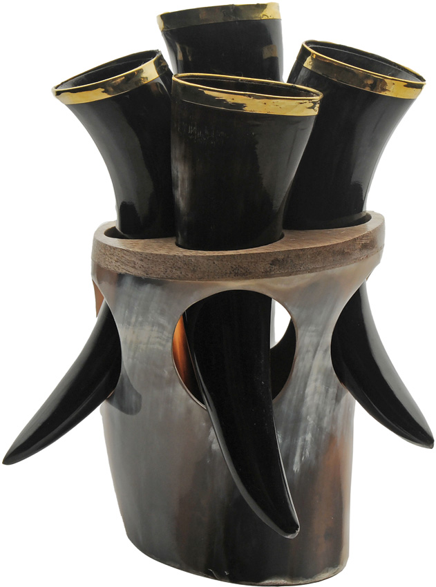 Viking Horn Set w Stand