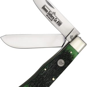 Two Blade Lockback Green Bone