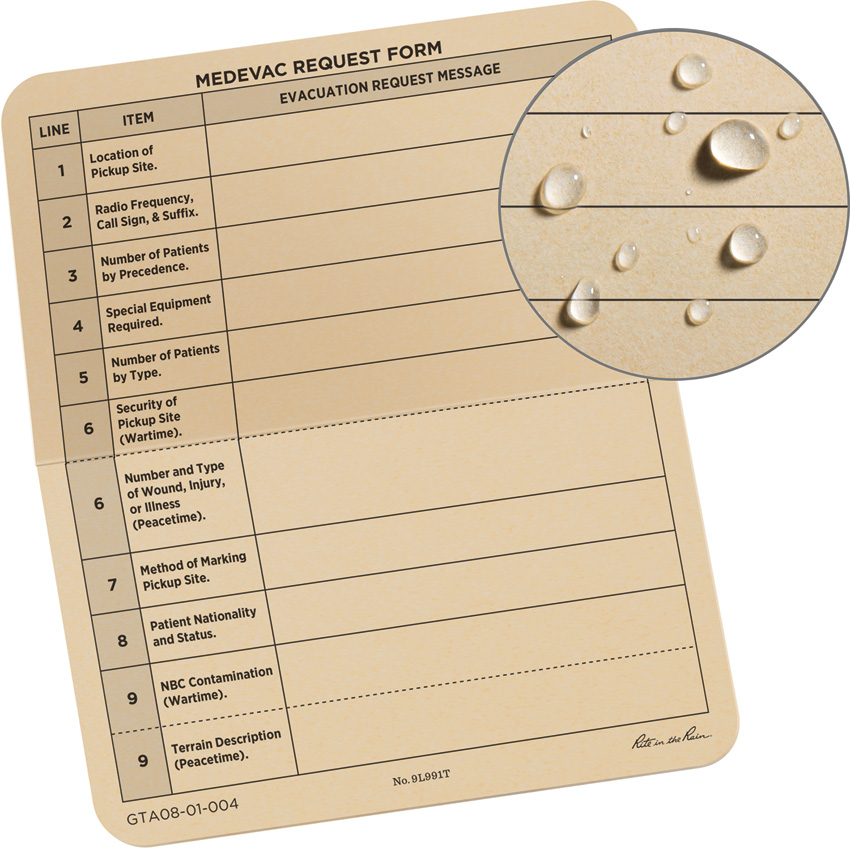 Medevac Card Tan