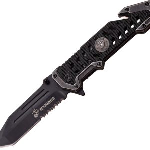 USMC Marines Linerlock A/O Black USMA1052BK product image