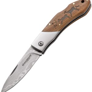 Caveman Damascus Lockback