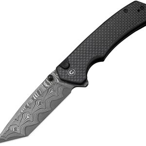 Brazen Button Lock Damascus