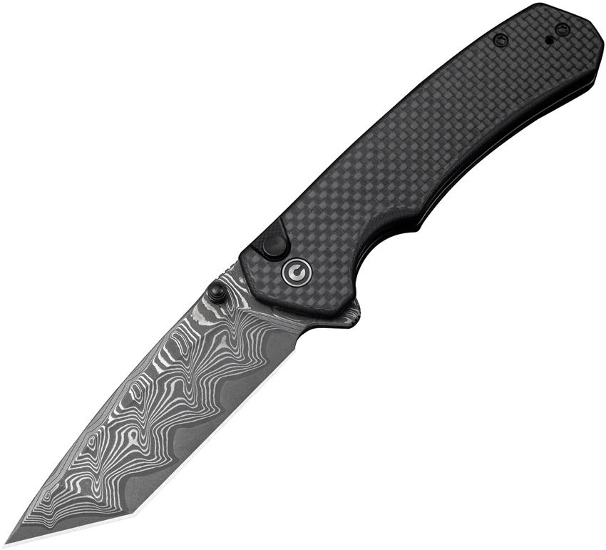 Brazen Button Lock Damascus