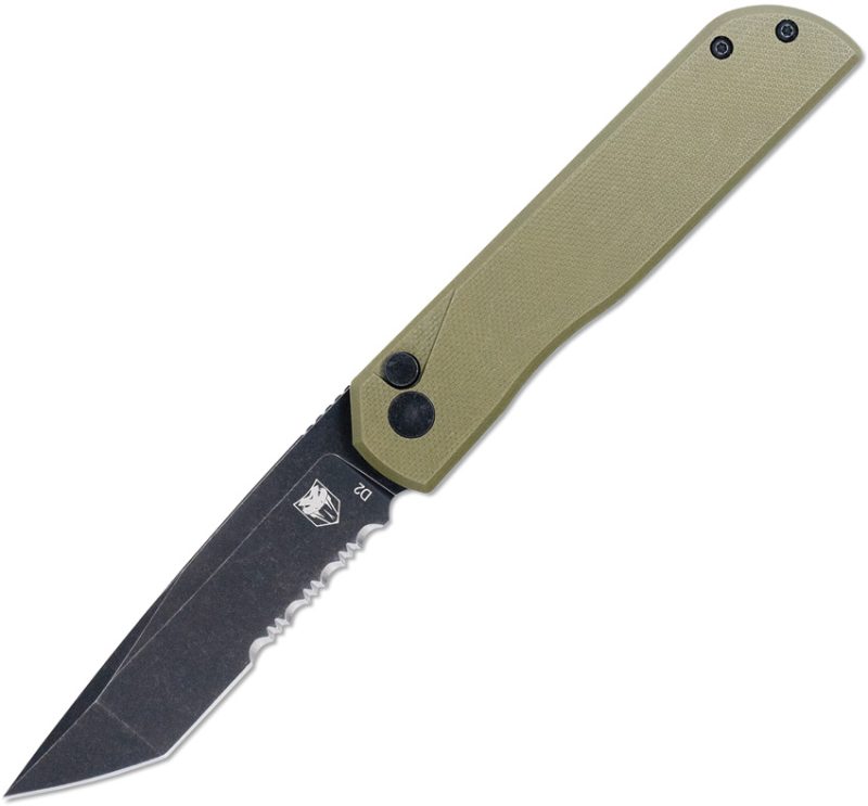 Cobratec Knives Prowler Button Lock Tant OD PS CBTPLRODBTS | Caveman Blades