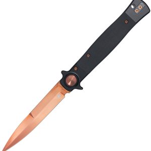 Stiletto Button Lock Blk/Rose