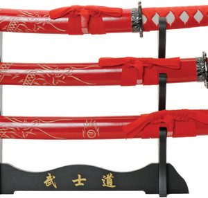 3pc Dragon Sword Set Red