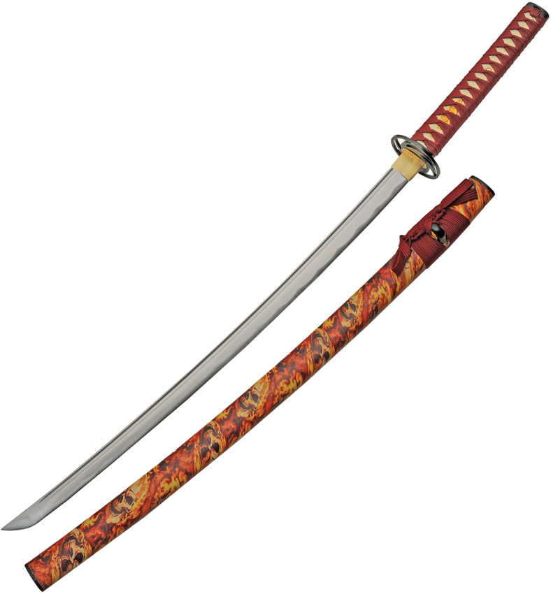 Flaming Skull Katana