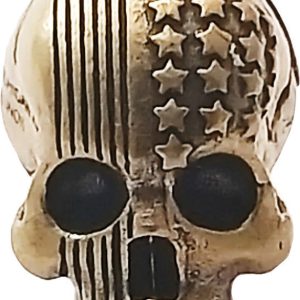 Route 66 Flag Skull Bead
