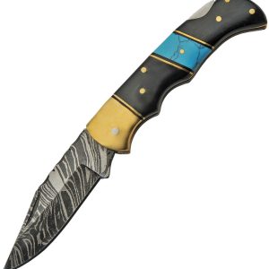 Lockback Horn/Turquoise