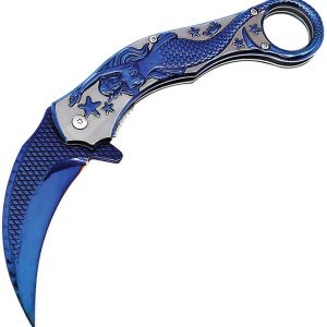 Mermaid Karambit Linerlock Blu