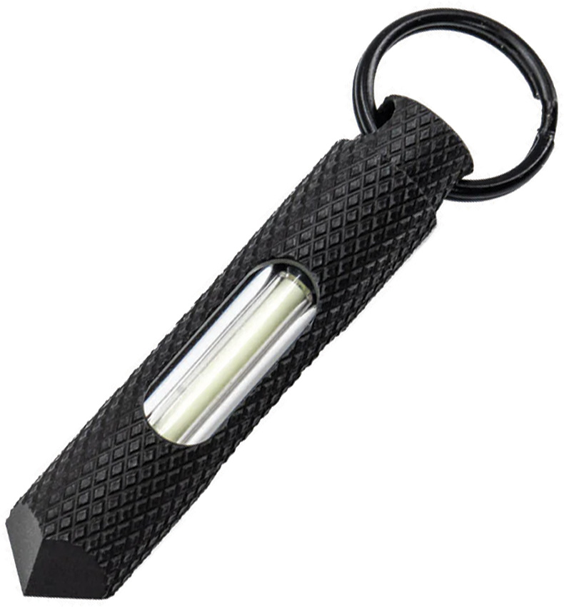 Knurled Steel Glow Fob Grn