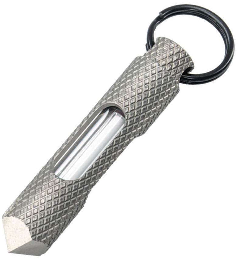 Knurled Steel Glow Fob Blue