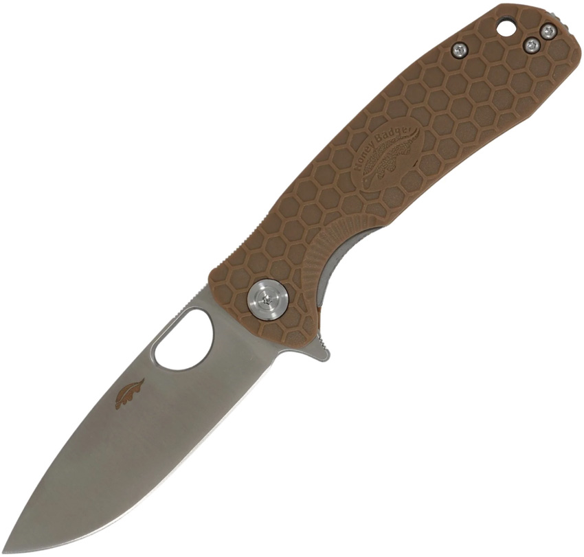 Honey Badger Knives Large Drop Point Tan D2 HB1010 product image