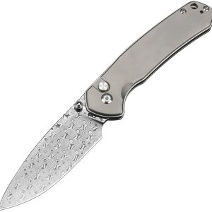Pyrite Button Lock Damascus