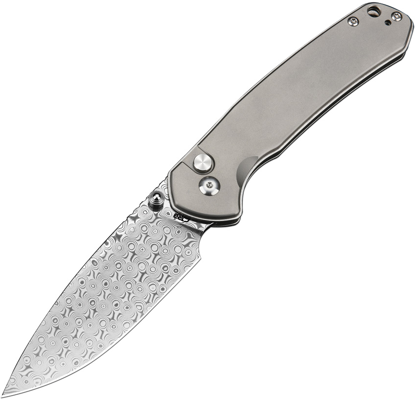 Pyrite Button Lock Damascus