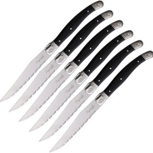 6 pc Steak Knife Set Black