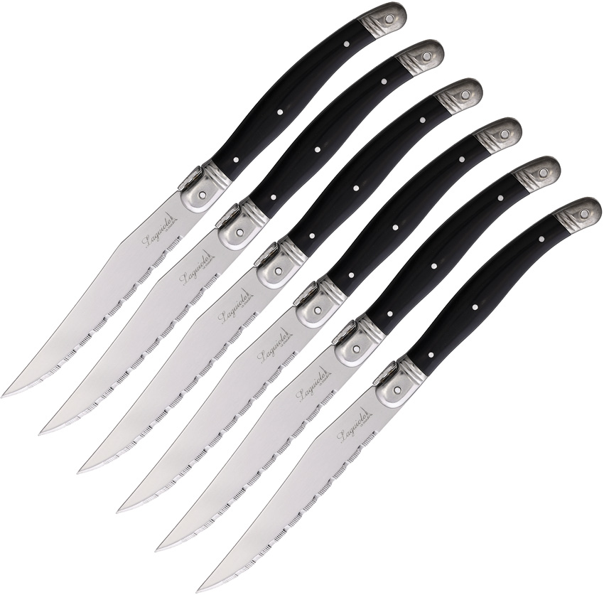 6 pc Steak Knife Set Black