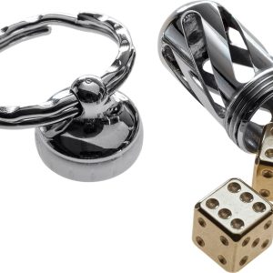 Acorn Dice Set of 2 Brass