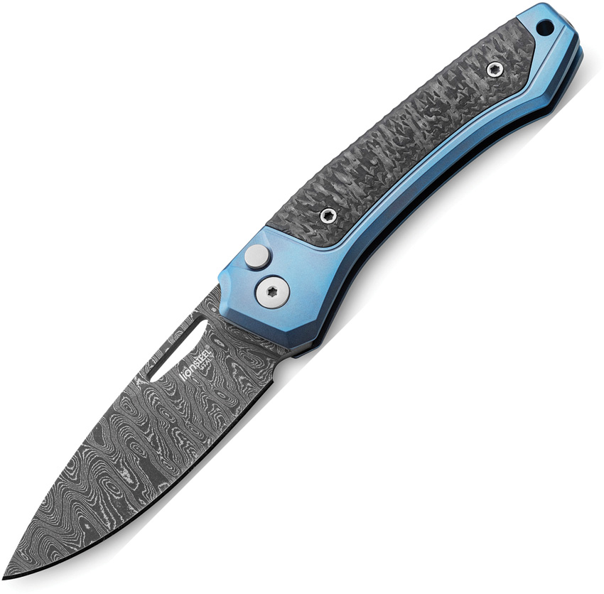 Twain Button Lock Damascus