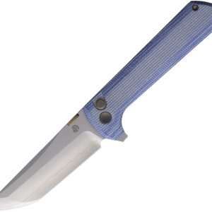 Chop 2 Button Lock Micarta Blu