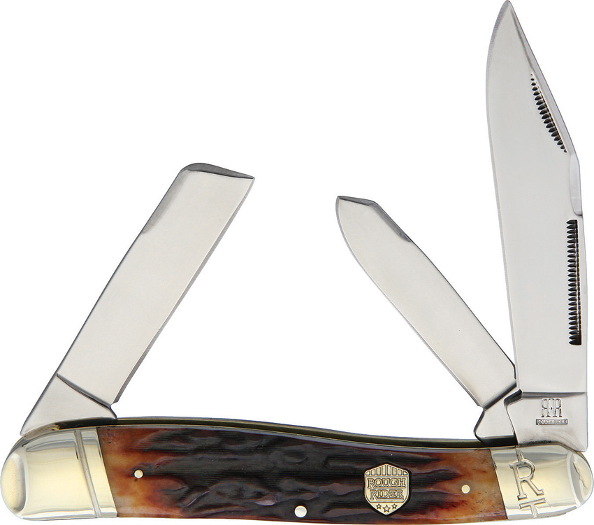 Lg Stockman Brown Stag Bone