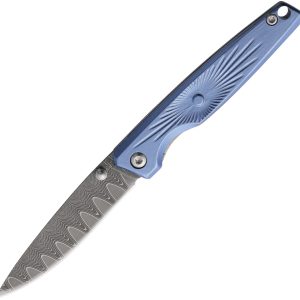 Linerlock Damascus Blue