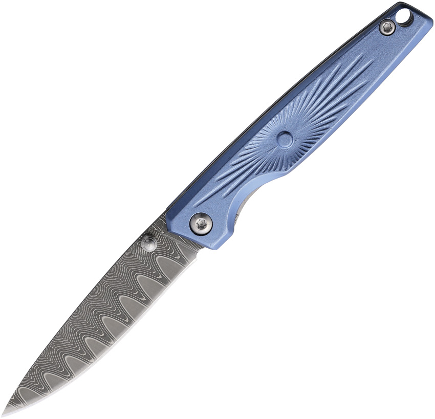 Linerlock Damascus Blue
