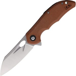 Linerlock Brown Linen Micarta
