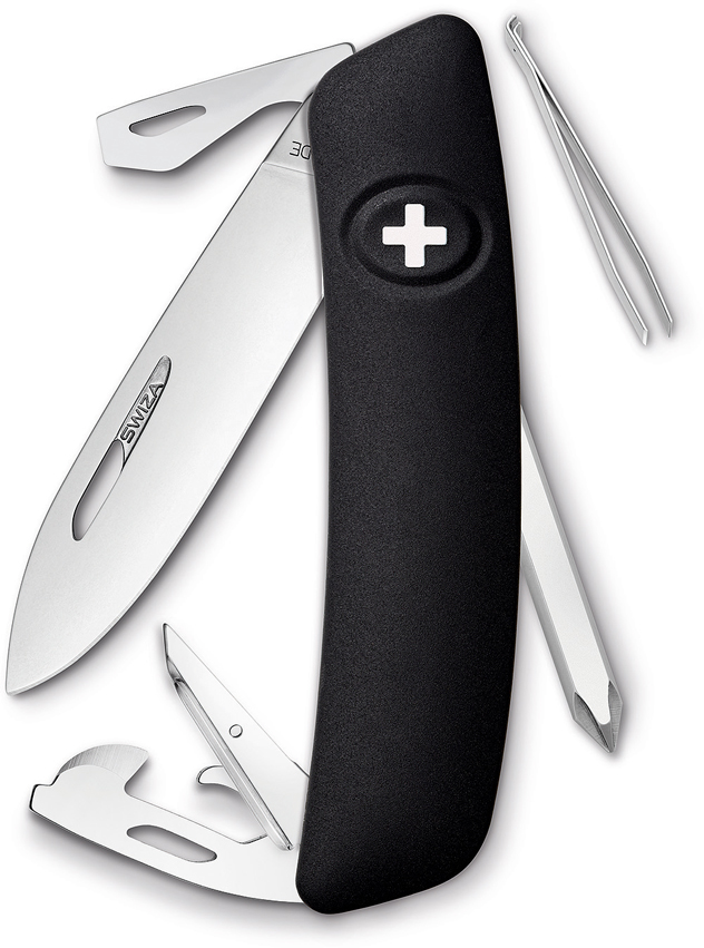 D04 Swiss Pocket Knife Black