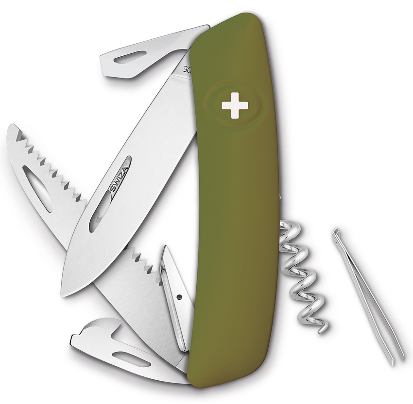 D05 Olive Swiss Pocket Knife
