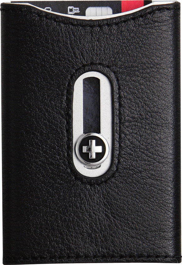 Swiss Wallet Black w/Silver