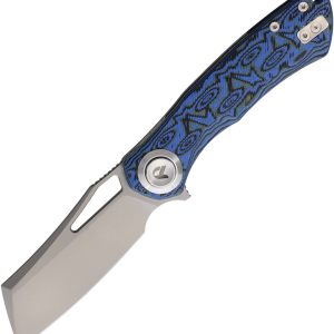 Pivot Button Lock Micarta Blue