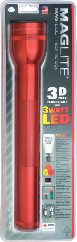 3D Cell LED Flashlight Red