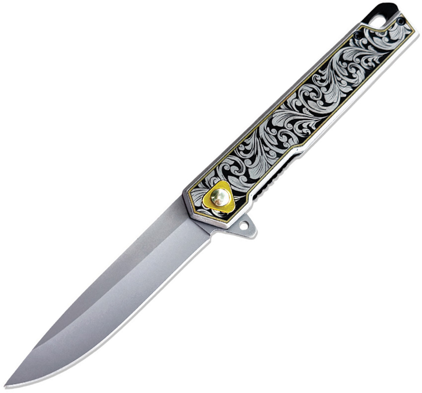 A/O Floral Linerlock Black