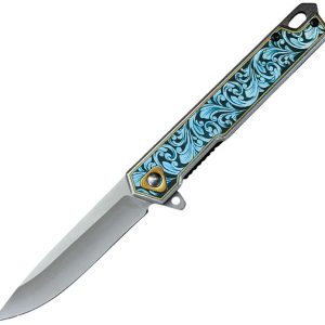 A/O Floral Linerlock Blue