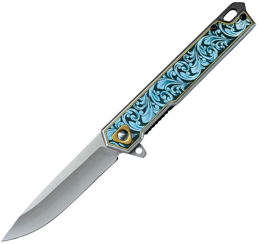 A/O Floral Linerlock Blue