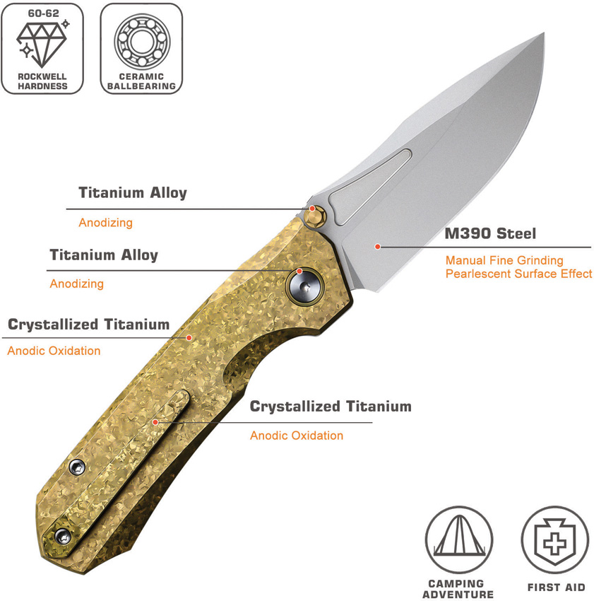 Rhino Button Lock Ti Gold - Image 4
