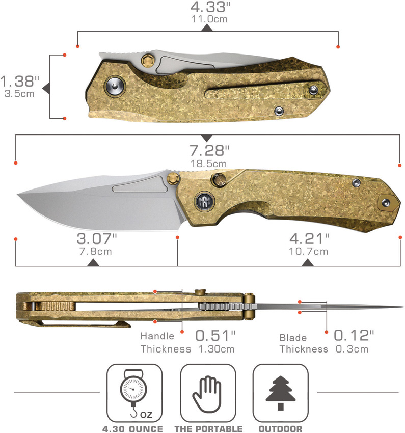 Rhino Button Lock Ti Gold - Image 5