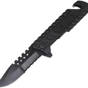 Linerlock Rescue Knife Black