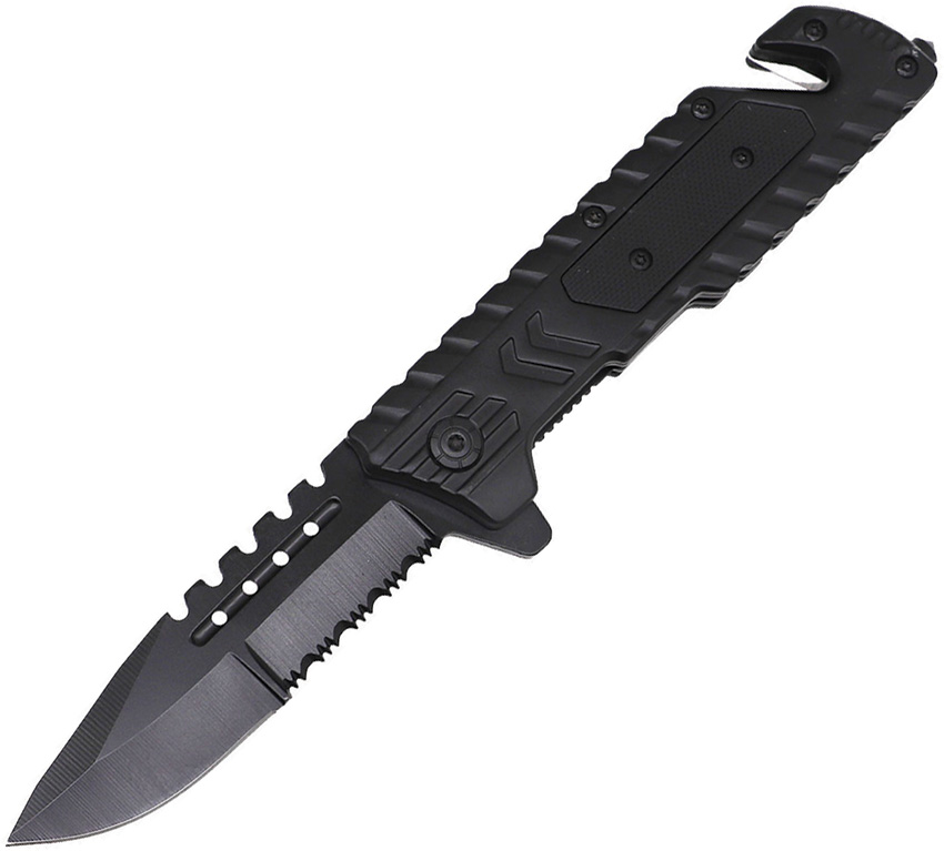 Linerlock Rescue Knife Black