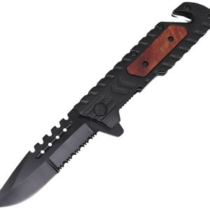 Linerlock Rescue Knife Black