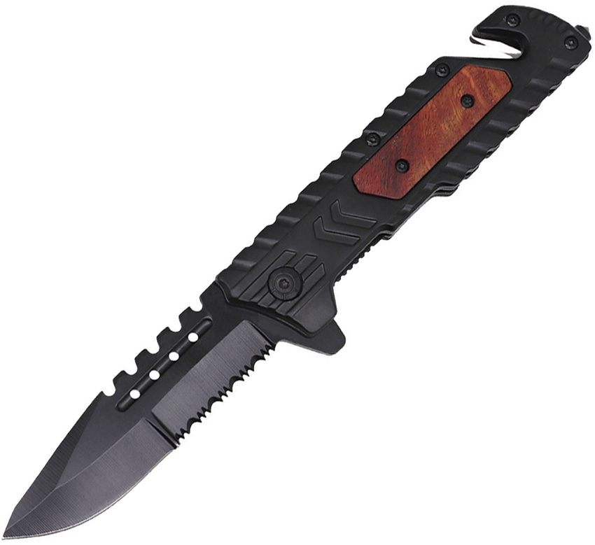 Linerlock Rescue Knife Black