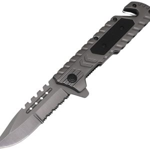 Linerlock Rescue Knife Grey